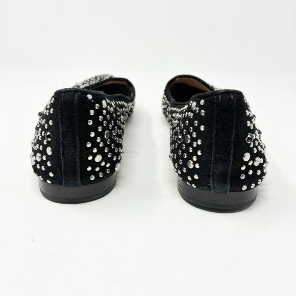 Jean Michael Cazabat Vanity Black Studded and Jeweled Point Toe Flats 38.5 (8.5) - Picture 5 of 7